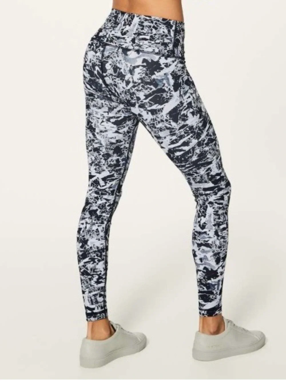 Lululemon Wunder Under Hi-Rise Tight Sz 4 Interlaced Starlight Black White Gray